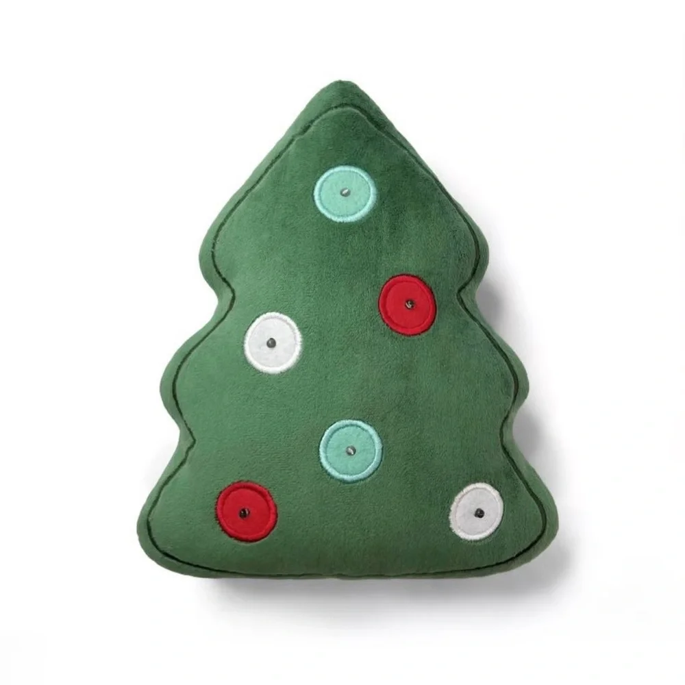 NEW! TWO (2) Bullseye Playground Christmas Tree Light Up Plush Throw Pillows-NWT